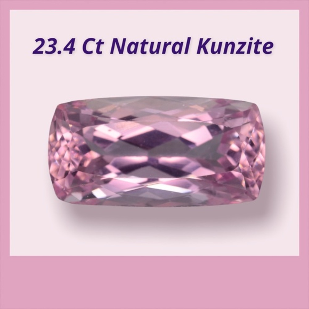 Natural Pink Kunzite 23.40 Cts Cushion Cut, Nice Pink Color